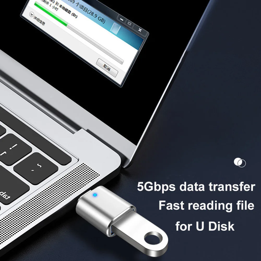Adaptador USB 3.0 para Tipo C, OTG LED para USB C, USB-A para Micro USB - Imagem 4